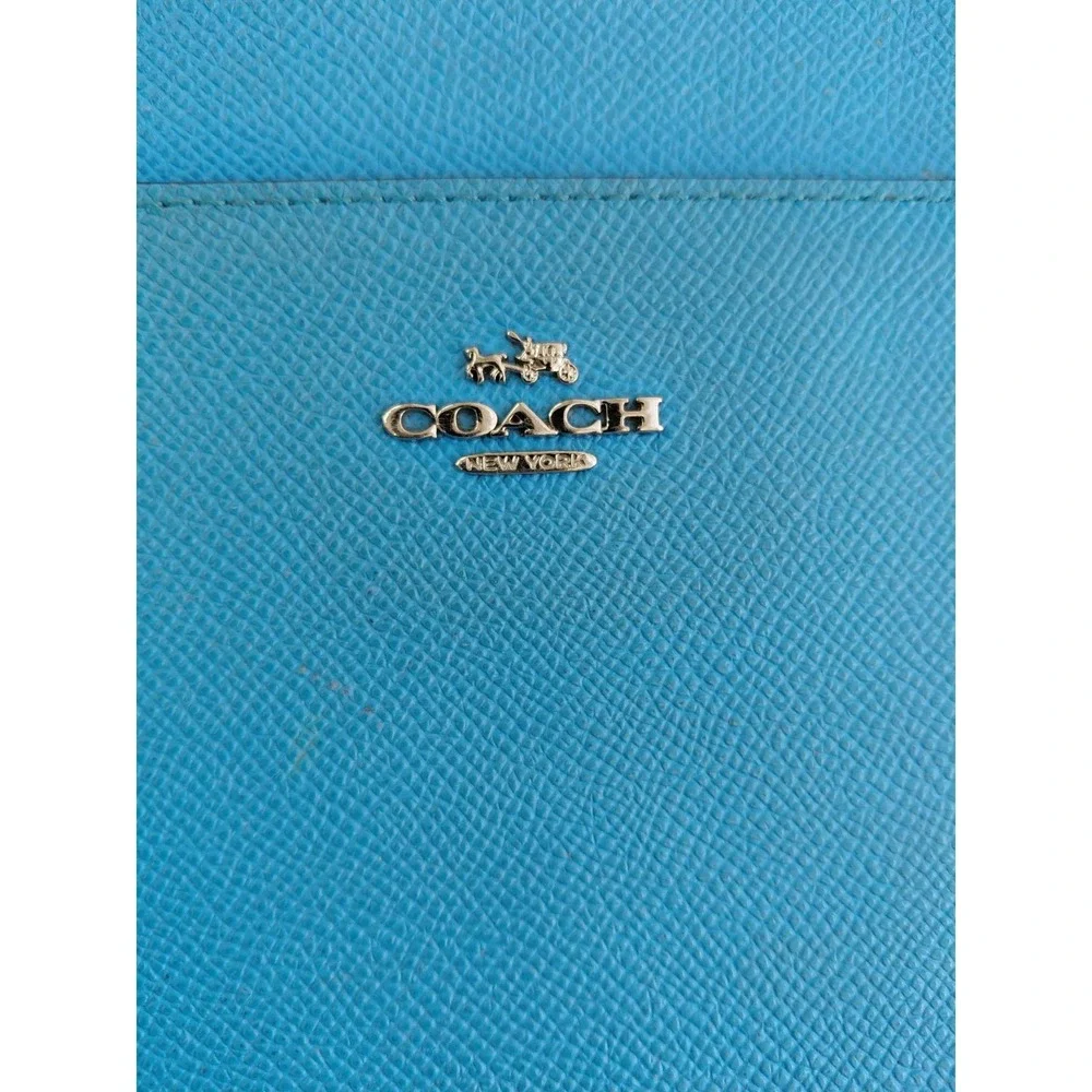 Coach Hipster Pebbled Leather Crossbody Bag Adjustable Strap Blue